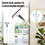 Giantz Window Cleaner Mirror Car, Spray Scrub Squeegee 136cm Extendable Long Handle with Water Tank 3 Microfiber Pads, Glass Scrubber for High Windows Home Car Mirror, White