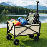 Gardeon beige folding garden cart, foldable.