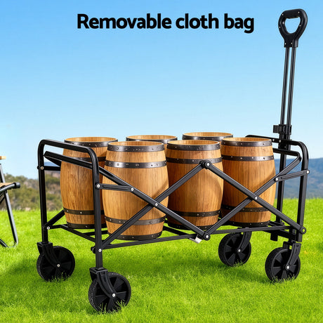 Gardeon black folding garden cart, foldable.