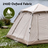 Weisshorn Camping Tent Family Shelter 210D Oxford Fabric Awning 210cm Khaki