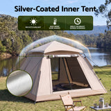 Weisshorn Camping Tent Family Shelter 210D Oxford Fabric Awning 210cm Khaki