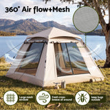 Weisshorn Camping Tent Family Shelter 210D Oxford Fabric Awning 210cm Khaki