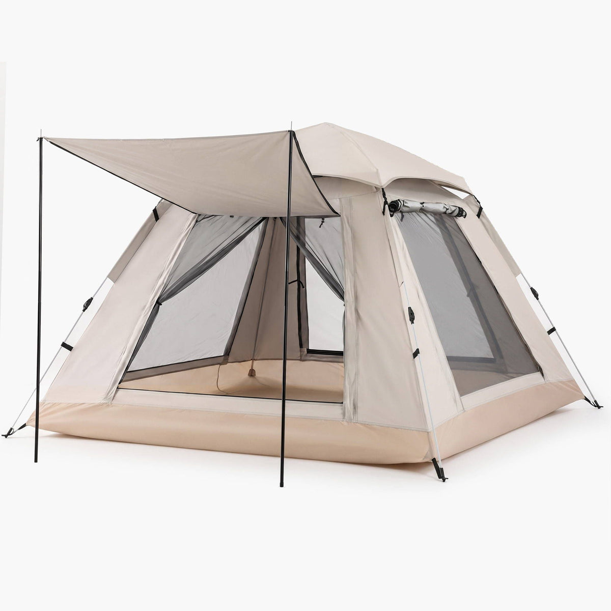 Weisshorn Camping Tent Family Shelter 210D Oxford Fabric Awning 210cm Khaki