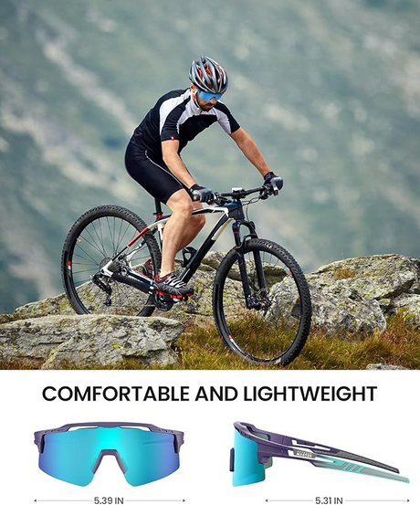 OutdoorMaster Hawk II polarised sports sunglasses, blue frame, revo blue Cat.3