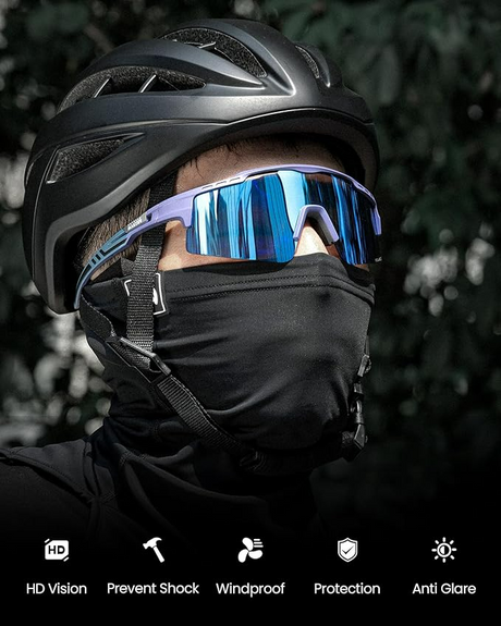 OutdoorMaster Hawk II polarised sports sunglasses, blue frame, revo blue Cat.3