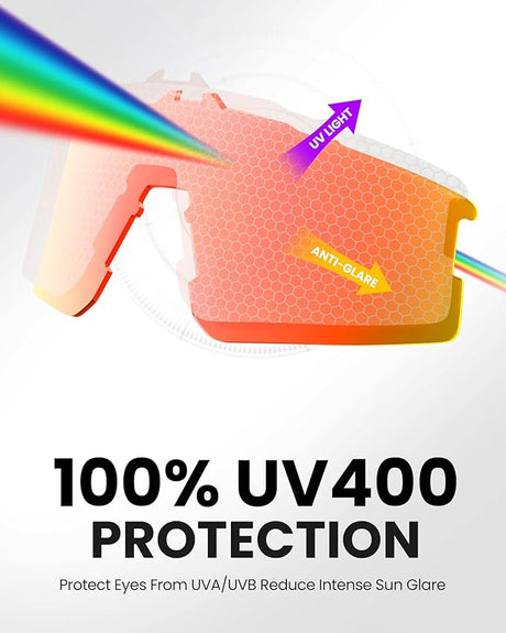 OutdoorMaster Hawk II polarised sports sunglasses, white frame, revo red Cat.3
