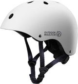 OutdoorMaster Youth & Kids Bike Helmet - Adjustable Multi-Sports Skateboard Helmet with Removable Liners for Balance Bike, Toddler Scooter, One Wheel Hoverboard-White-Large