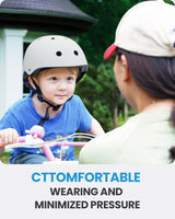 OutdoorMaster Youth & Kids Bike Helmet - Adjustable Multi-Sports Skateboard Helmet with Removable Liners for Balance Bike, Toddler Scooter, One Wheel Hoverboard-White-Large