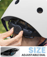 OutdoorMaster Youth & Kids Bike Helmet - Adjustable Multi-Sports Skateboard Helmet with Removable Liners for Balance Bike, Toddler Scooter, One Wheel Hoverboard-White-Large
