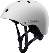 OutdoorMaster Youth & Kids Bike Helmet - Adjustable Multi-Sports Skateboard Helmet with Removable Liners for Balance Bike, Toddler Scooter, One Wheel Hoverboard-White-Large