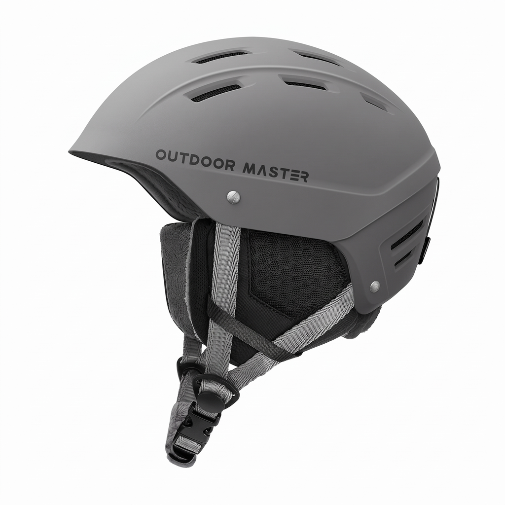 OutdoorMaster Kelvin II Ski Helmet - Snow Sport Helmet Snowboard Helmet for Men Women & Youth Grey M