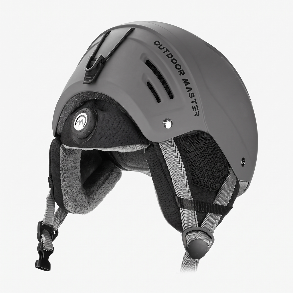 OutdoorMaster Kelvin II Ski Helmet - Snow Sport Helmet Snowboard Helmet for Men Women & Youth Grey M