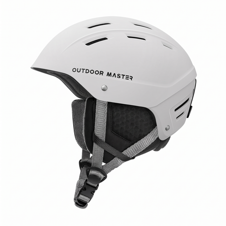 OutdoorMaster Kelvin white snowboard helmet.