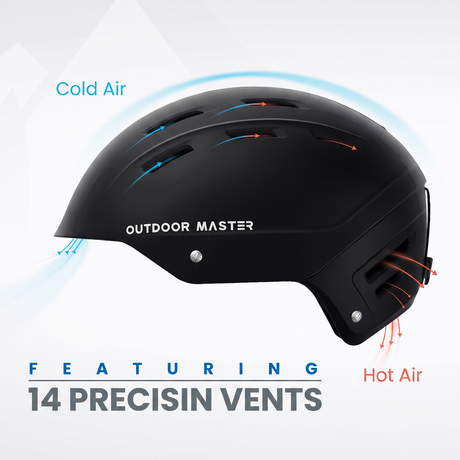 OutdoorMaster Kelvin white snowboard helmet.