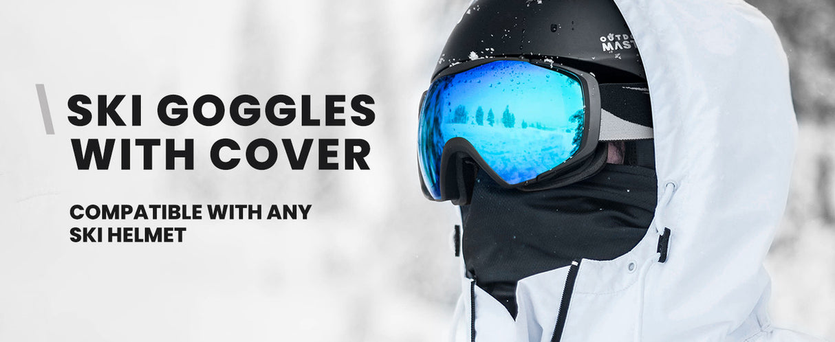 OutdoorMaster Ski Goggles with Cover Snowboard Snow Goggles OTG Anti-Fog -100% UV Protection-OM-18