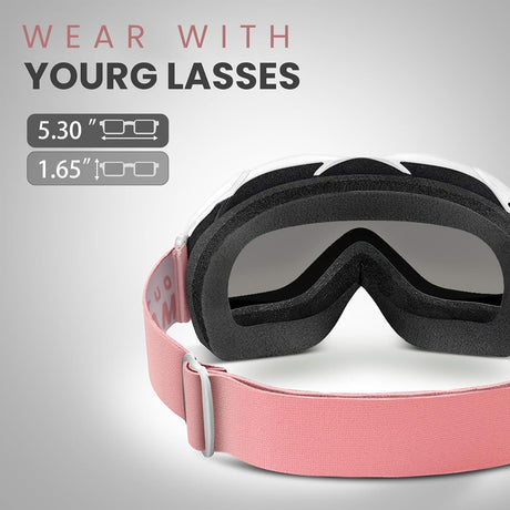 OutdoorMaster OTG Ski Goggles Over Glasses Ski/Snowboard Goggles for Men, Women & Youth 100% UV Protection-OM-5.