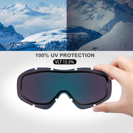 OutdoorMaster OTG Ski Goggles Over Glasses Ski/Snowboard Goggles for Men, Women & Youth 100% UV Protection-OM-5.