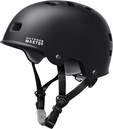OutdoorMaster Adults-Black-Medium bicycle helmets.