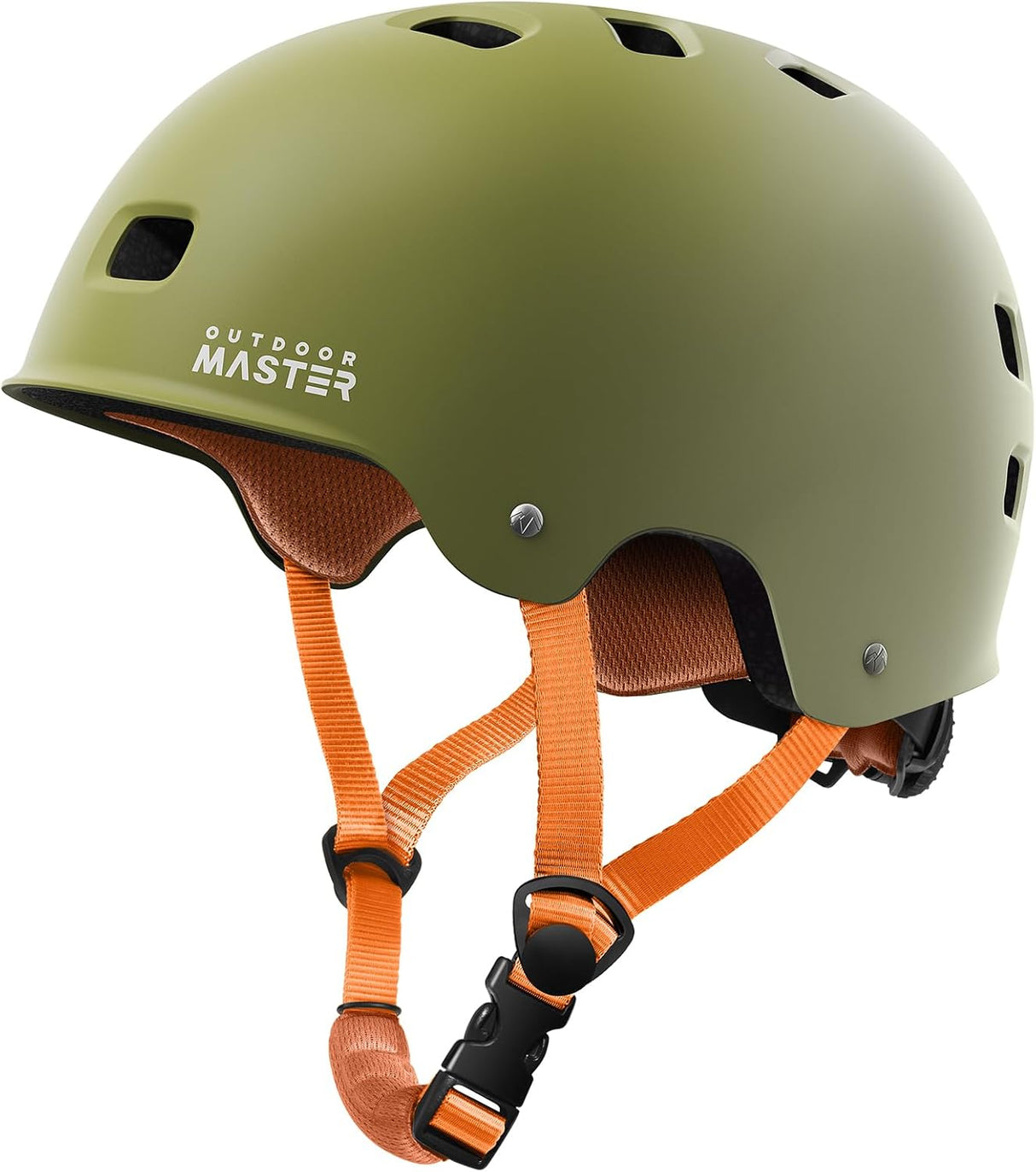 OutdoorMaster Skateboard Bike Helmet for Adults &Youth - Multi-Sport Certified Impact Resistant with 2 Removable Liners & Ventilation for Scooter-Matte Adventure Green- Skating-White-Medium
