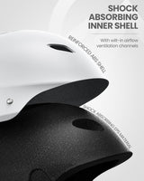 OutdoorMaster Skateboard Bike Helmet for Adults &Youth - Multi-Sport Certified Impact Resistant with 2 Removable Liners & Ventilation for Scooter, Skating-Large