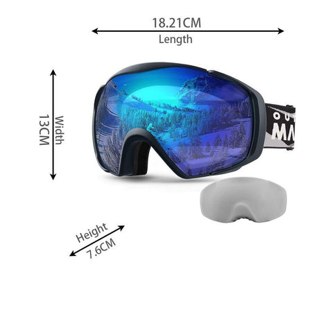 OutdoorMaster Ski Goggles with Cover Snowboard Snow Goggles OTG Anti-Fog -100% UV Protection-OM-18.