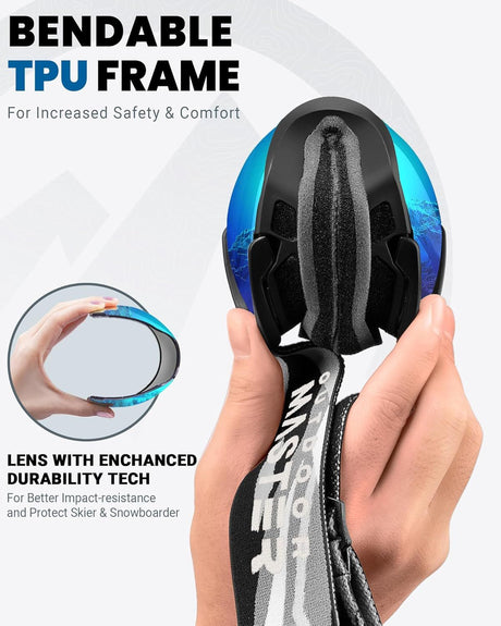 OutdoorMaster Ski Goggles with Cover Snowboard Snow Goggles OTG Anti-Fog -100% UV Protection-OM-18.