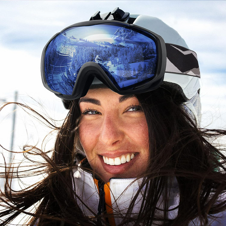 OutdoorMaster Ski Goggles with Cover Snowboard Snow Goggles OTG Anti-Fog -100% UV Protection-OM-18.