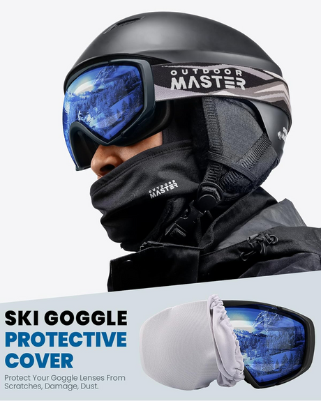 OutdoorMaster Ski Goggles with Cover Snowboard Snow Goggles OTG Anti-Fog -100% UV Protection-OM-18.