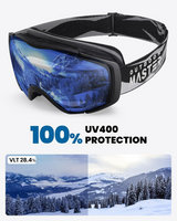 OutdoorMaster Ski Goggles with Cover Snowboard Snow Goggles OTG Anti-Fog -100% UV Protection-OM-18