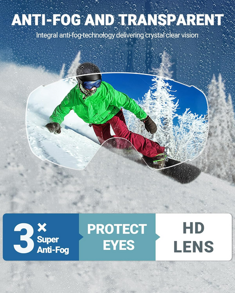 OutdoorMaster Ski Goggles with Cover Snowboard Snow Goggles OTG Anti-Fog -100% UV Protection-OM-18.