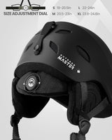 OutdoorMaster Kelvin Ski Helmet - with ASTM Certified Safety, 9 Options - for Men, Women & Youth-White,Large