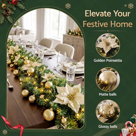 Another view of the 2.7m pre-lit garland, for indoor or outdoor use.