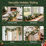 Jingle Jollys 2.7M Christmas Garland 8 Mode LEDs Timing 200 Tips Flowers Balls