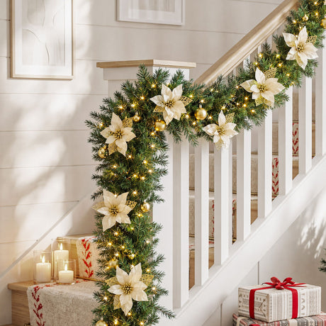 The 2.7m pre-lit garland shown again, mains powered with a transformer.