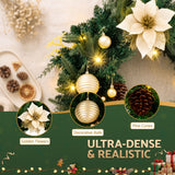 The 60cm gold flower wreath shown again, with a built-in timer.