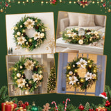 The 60cm gold flower wreath shown again, for indoor or outdoor use.