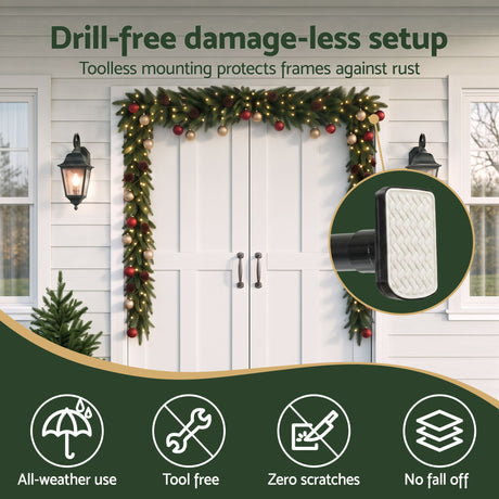 The over-door wreath hanger shown again, for indoor or outdoor use.