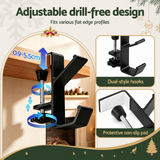 Jingle Jollys Christmas Stocking Set 4 Velvet Stockings 46.5cm & 4 No-Drill Holders.