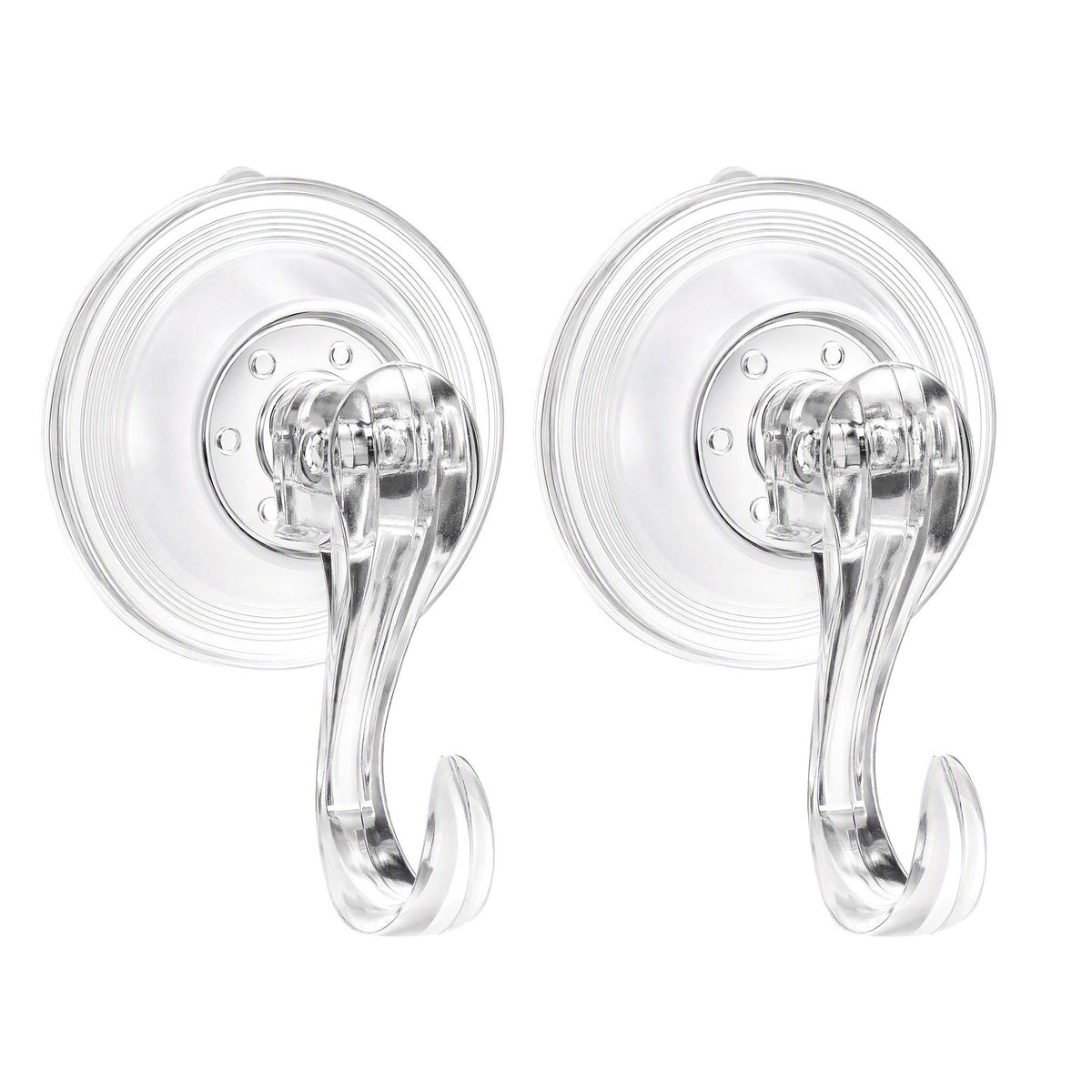 Two heavy duty suction cup hooks for hanging a wreath on glass, rated to 5kg.