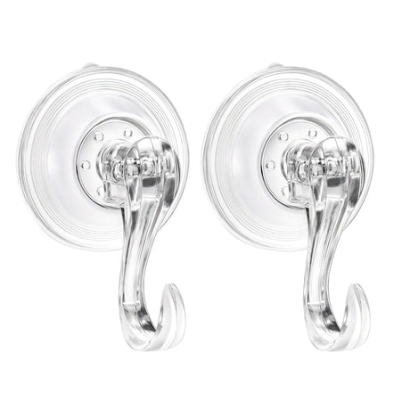 Two heavy duty suction cup hooks for hanging a wreath on glass, rated to 5kg.