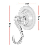 Another view of the two suction cup hooks, for indoor or outdoor use.
