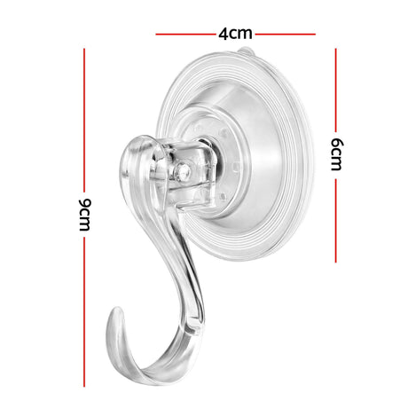 Another view of the two suction cup hooks, for indoor or outdoor use.