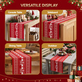 Jingle Jollys Christmas Table Runner Reindeers 270x28CM Dining Party Decor Red
