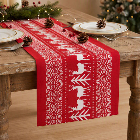 Another view of the reindeer table runner.