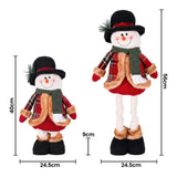 Jingle Jollys Christmas Snowman Ornament 40-56cm Telescopic Tabletop Decoration Doll, Adjustable Length For Tabletop, Window, Mantel, Indoor Holiday Decor