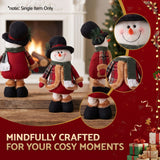Jingle Jollys Christmas Snowman Ornament 40-56cm Telescopic Tabletop Decoration Doll, Adjustable Length For Tabletop, Window, Mantel, Indoor Holiday Decor