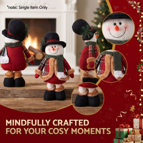 Further view of the telescopic snowman ornament, for indoor use.