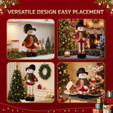 Jingle Jollys Christmas Snowman Ornament 40-56cm Telescopic Tabletop Decoration Doll, Adjustable Length For Tabletop, Window, Mantel, Indoor Holiday Decor