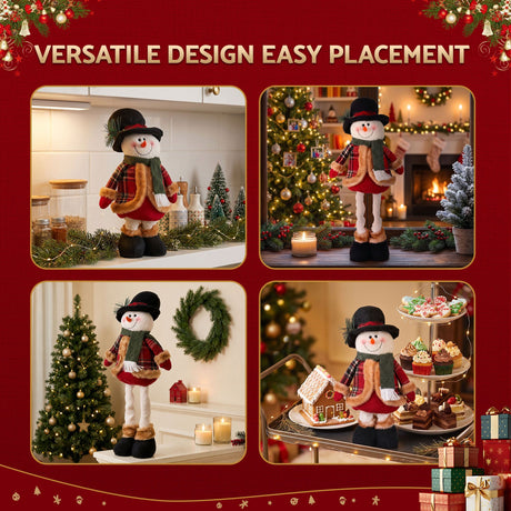 The telescopic snowman ornament from another angle, for indoor use.