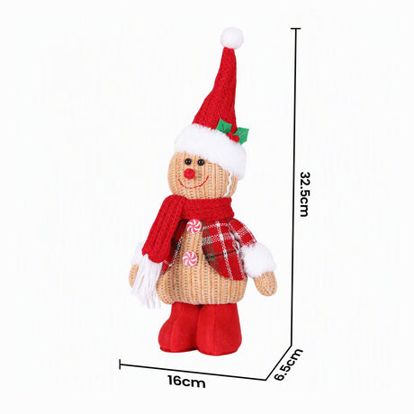 Another view of the knitted gingerbread man ornament.